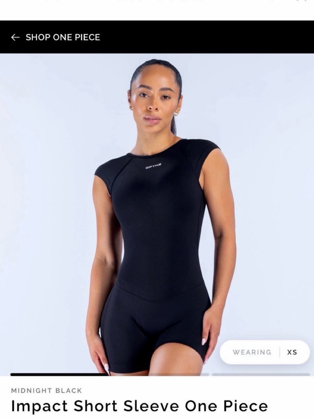 Impact Short Sleeve One-Piece Top - Midnight Black